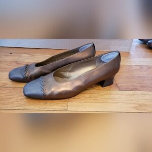 Stuart Weitzman Dark Brown Leather Pointed Pumps